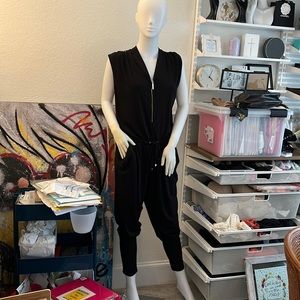 Size medium stretch Michael Kors ponte knit jumpsuit with drawstring & POCKETS!